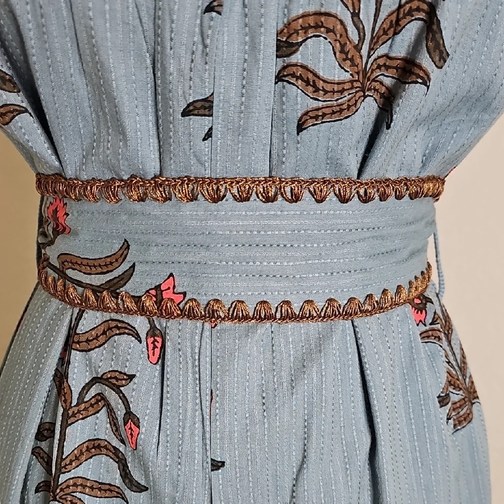 Uncle Frank by Ivy Jane Blue Floral Button-Front Tie Waist Barrel Leg Jumpsuit - Picture 10 of 13